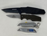 4 Cutting Tools- Schrade, Buckmasters Knives, Stanley & American Line Box Cutters