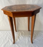 Octagonal Table with Marquetry Inlaid Top and Legs