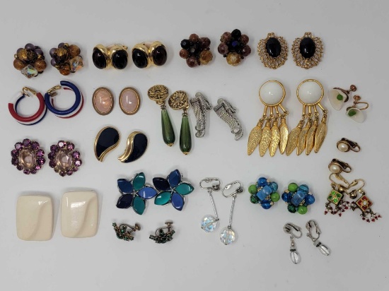 20 Pairs of Clip and Screw-Back Earrings