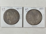 Morgan Dollars 1882 XF, 82O F