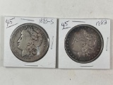 Morgan Dollars 1883 Cleaned AU, 83S VG