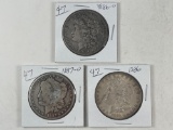 Morgan Dollars 1886, 86O, 87O VG-AU