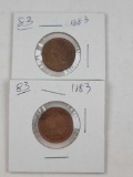 (2) 1883 Cents AU