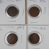 1896, 97, 99, 02 Cents XF-AU