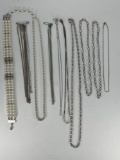 Silver-Tone and Faux Pearl Necklace Lot