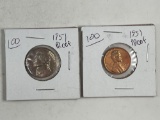 1951 Cent, 1951 Nickel Proof