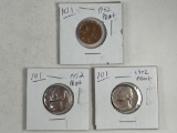 1952 Cent, (2) 1952 Nickel Proofs