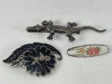 3 Silver Brooches