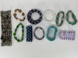 Bold Beaded Bracelets, Various Natural and Glass Beads