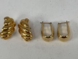 2 Pair of Gold Earrings, 14K yellow Gold, 8.0 dwt total