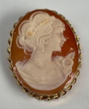 Shell Cameo with Gold Frame