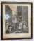 Framed Lithograph of Busy Town Scene, 