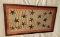 Framed Patriotic Fabric Art- Hand Appliqued Stars with Machine Sewn Edging