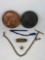 Oversized Lincoln Head and Indian Cent Replicas, Watch Fob, Golf Pencil, Dice, Bullet