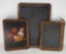 3 Vintage Chalk Boards, One has Rooster Paint Decoration