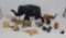 Collection of Elephant Figures- Wood, Marble, Brass, Ceramic, Etc.