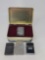 4 Zippo Lighters Including One in Tin Fitted Case