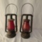 2 Dietz Railroad Lanterns with Red Globes, 1 Monarch