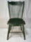 Green Painted Spindle Back Chair, Signed by J. Tyson and D. Teese