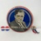 4 Political Pins- 2 Perot, Oversized Wendell Willkie (9.5