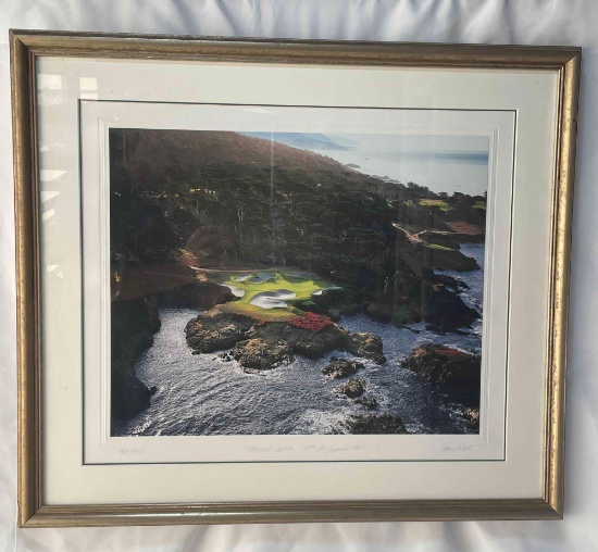 Framed, Signed & Numbered Photographic Print of Cypress Point 15th Hole, "Ethereal Space"