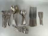 Sterling Hennegen-Bates Co Flatware Set with Ornate Chase Decoration, Dated 1906