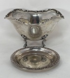 Sterling Footed Gravy Boat and Small Oval Plate, 3.09 ozt.