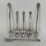 Royal Chest Sterling Flatware- 3 Spoons, 3 Cocktail Forks, 2.64 Ozt.