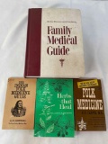 4 Books about Medicine Including Folk Medicine and Herbal Remedies