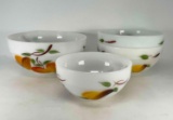 4 Fruit Decorated Fire King Bowls