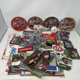 NASCAR Lot- 4 Trays, Trading Cards, Die Cast Car, Driver Figure, Decals, Racing Booklets/Ephemera