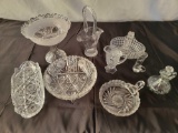 Glassware Lot including Bride's Basket and more