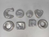 8 Small Aluminum Molds- Including Fish, Heart, Rings, Rabbit, Bird, More