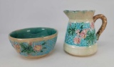 Majolica Matching Pitcher and Bowl