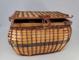 Bulbous Sewing Basket with Contents