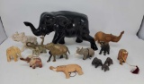 Collection of Elephant Figures- Wood, Marble, Brass, Ceramic, Etc.