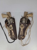 Set of 2 Cowboy Toy Revolvers in Holsters