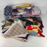 Various Fabric Pieces including Quilt Blocks