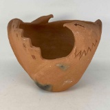 Pueblo Pottery Eagle Bowl, Signed J. Marcus, Taos Pueblo