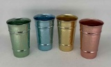 4 Unmarked Aluminum Cups- Hammered style