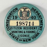 194 State of New York Resident Hunting & Fishing License