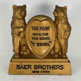 Pot Metal Gold Painted Baer Brothers NY Advertisement 