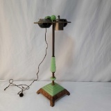 Jadeite Glass Smoke Stand with Electric Lighter and Swing-Lid Ashtrays, etc.