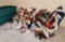 Large Lot of Christmas Decorations- Fabric Santa & Snowmen, Cards, Wreaths, Wood Cut-Outs and Tote
