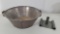 Tin Double Handled Wash Tub and Tin Candle Holder