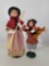 2 Byers' Choice Carolers- 2003 Lady with Broom and 2003 Boy with Turkey