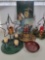 3 Wrought Iron Candle Stands- Star, Votive Holder and Tree, 2 Underplates, Santa Painting and Bowl