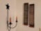 Wooden Cigar Mold, Wrought Iron Wall Candle Holder with Star and 2 Candles
