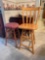 Oak Bar Height Swivel Chair and Bar Stool with Cushioned Pad