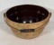 Stoneware Handled Bowl with Incised Stars on Outside